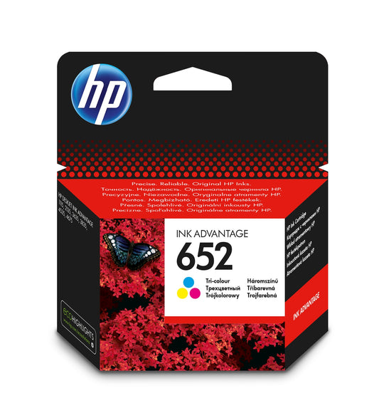 HP Ink Cartridge, F6V24AE, 652, Tri-Colour