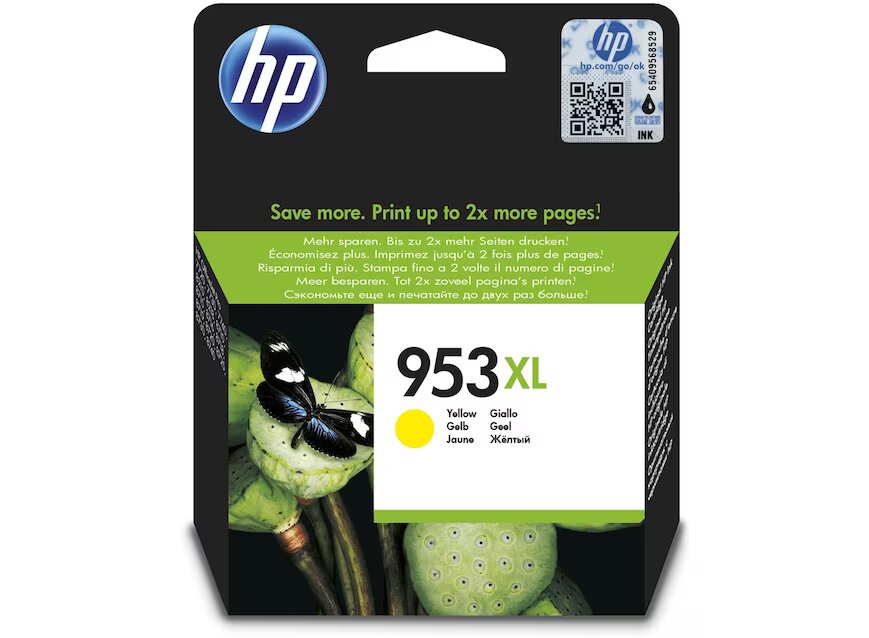 HP Ink Cartridge, F6U18AE, 953XL,  Yellow