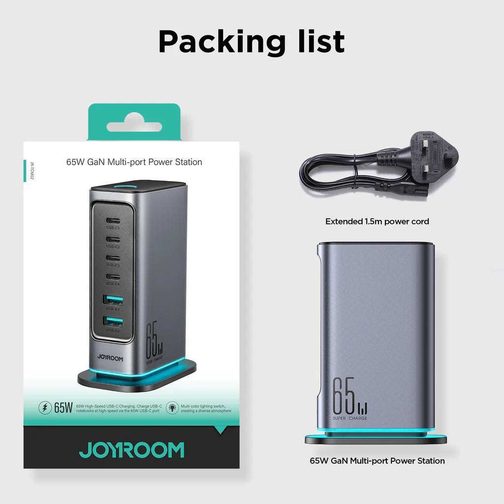 JOYROOM  65W Multi-port Charger Dark grey