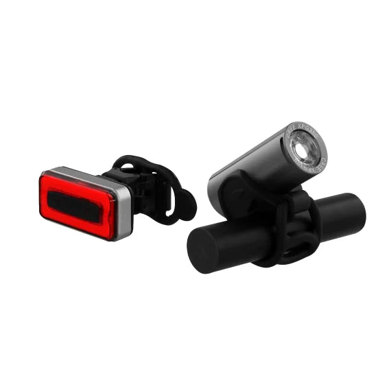 TNB Pack of front and rear rechargeable LED lights for bike