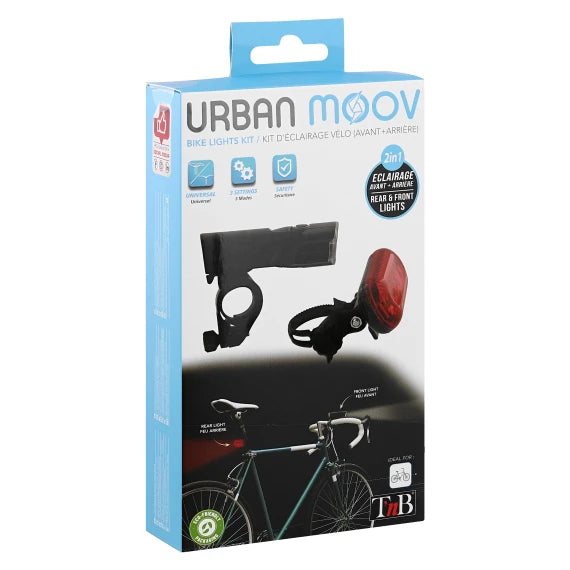 TNB Pack of front and rear LED lights for bike