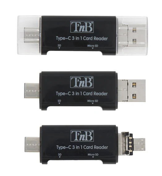TNB USB TYPE-C 3 IN 1 CARD READER SD & MICRO SD