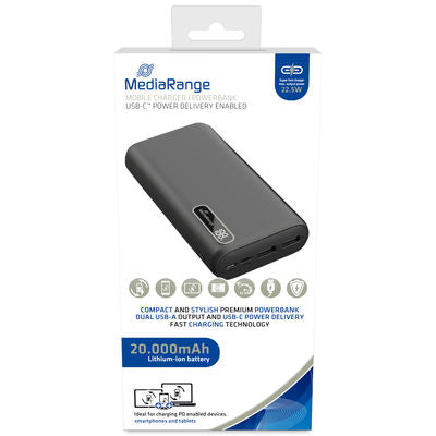 MediaRange Φορτιστής κινητού I Powerbank, 20.000mAh 22,5W