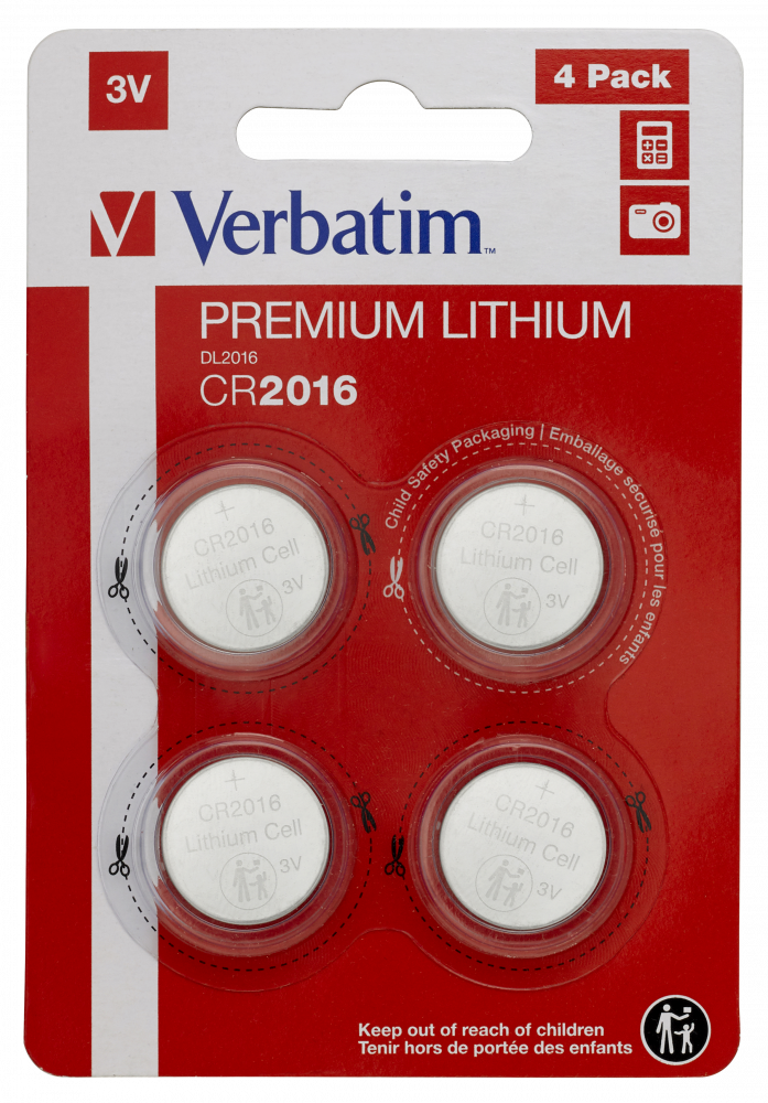 Lithium Battery CR2016 3V (4 PACK)