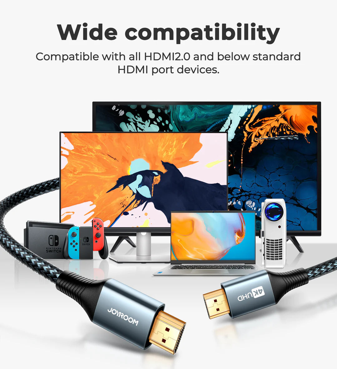 JOYROOM SY-20H1 HDMI to HDMI cable (4K@60Hz) -2m-gray