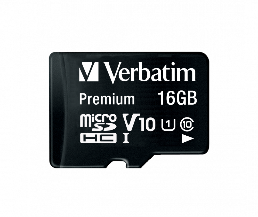 VERBATIM MicroSDHC 16GB CLASS 10 WITH ADAPTOR