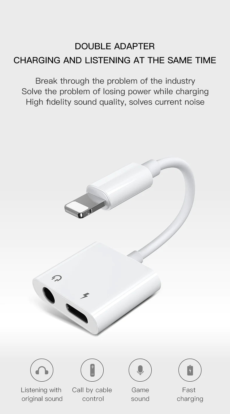 JOYROOM S-Y104 Ben Series double lightning adapter-White