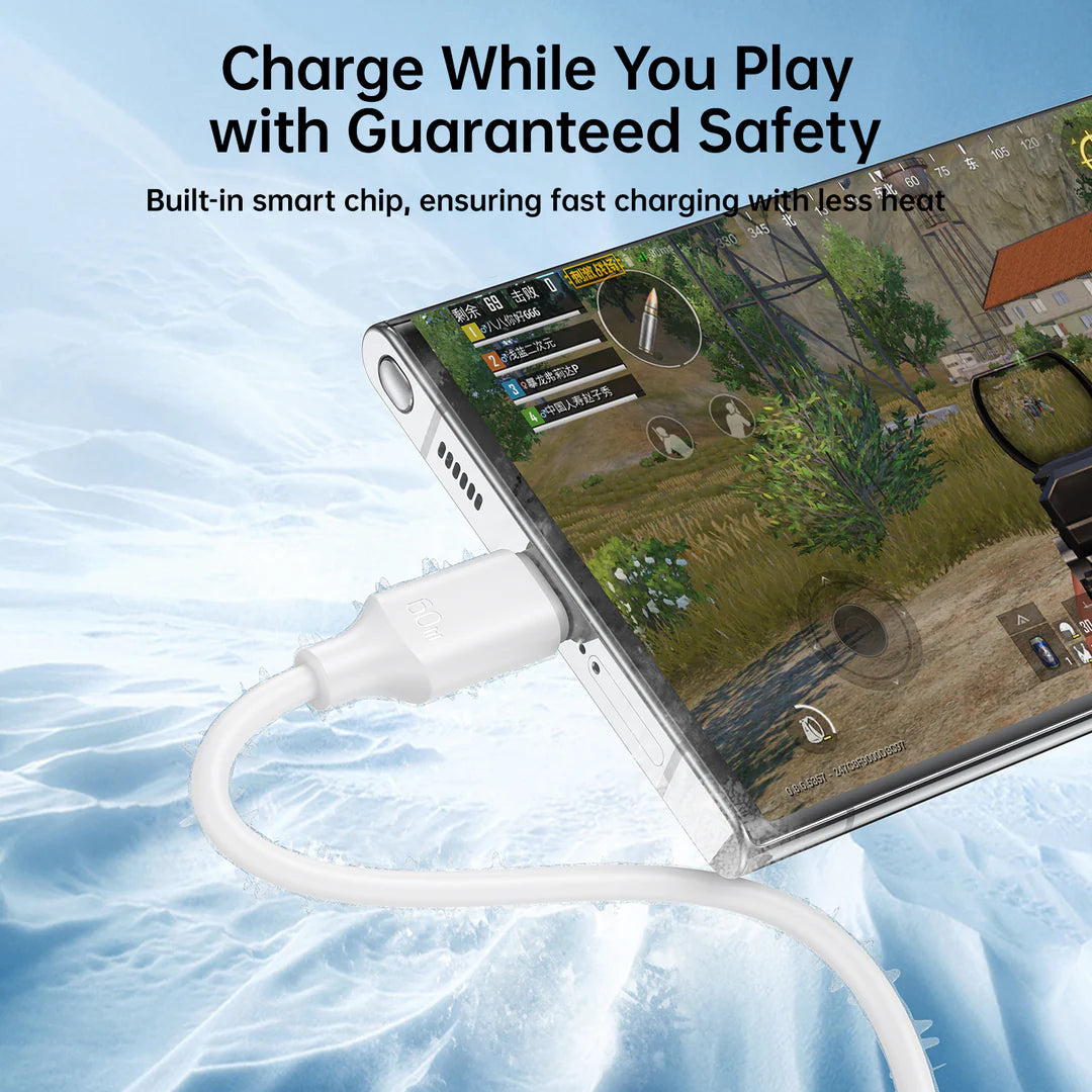 JOYROOM S-CC060A9 60W Type-C to Type-C Fast Charging Data Cable 1.2m-White