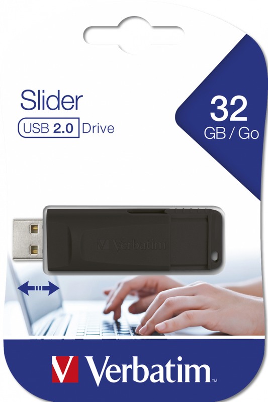 VERBATIM USB 32GB  BLACK SLIDER