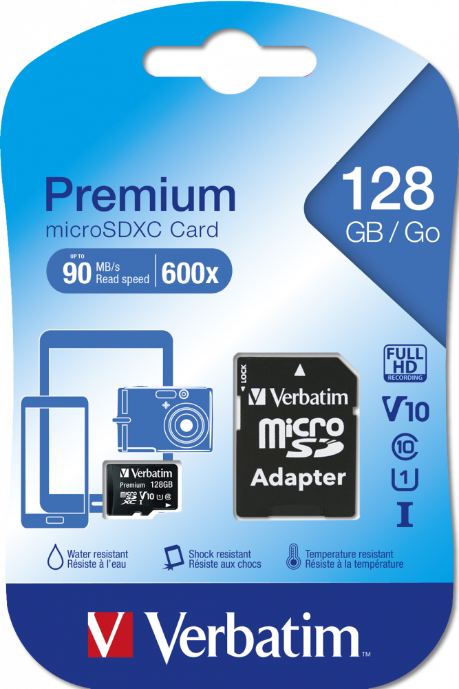 VERBATIM  MicroSDHC 128GB CLASS 10 WITH ADAPTOR
