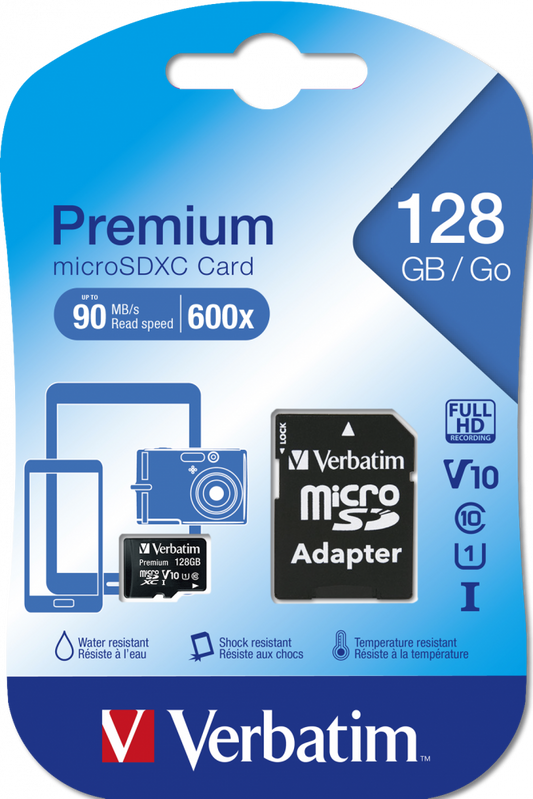 VERBATIM  MicroSDHC 128GB CLASS 10 WITH ADAPTOR