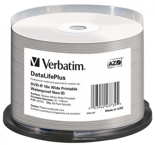 VERBATIM DVD+R 16X SP-50 ΕΚΤΥΠΩΣΙΜΟ WIDE INKJET FULL FACE NO ID (SP-50)