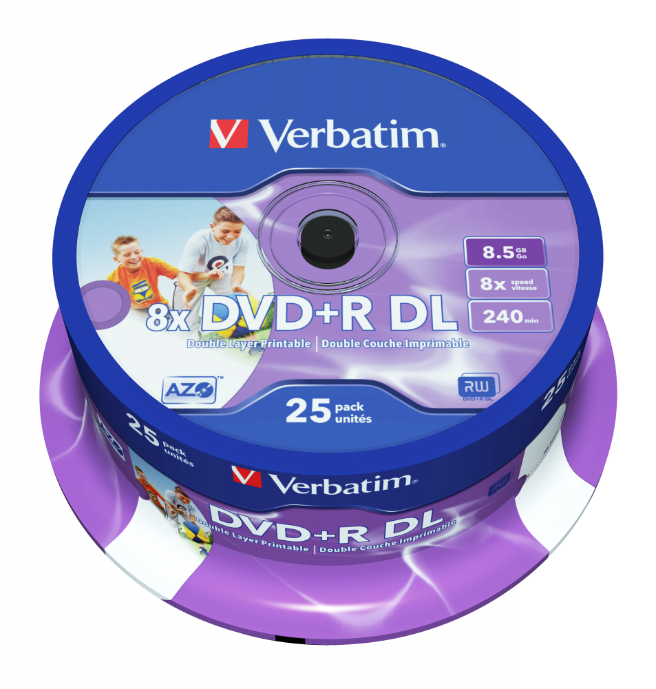 VERBATIM DVD+R DUAL LAYER DL SP-25 ΕΚΤΥΠΩΣΙΜΟ 8,5 GB 8X