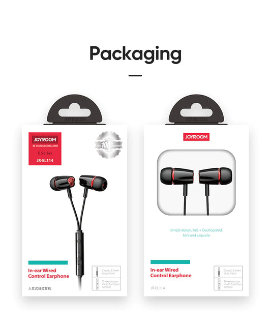 JOYROOM JR-EL114 In-ear Wired Earphone-Black