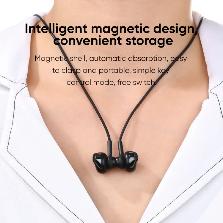 JR-D6 Wireless Sport Neckband Earphones-Black