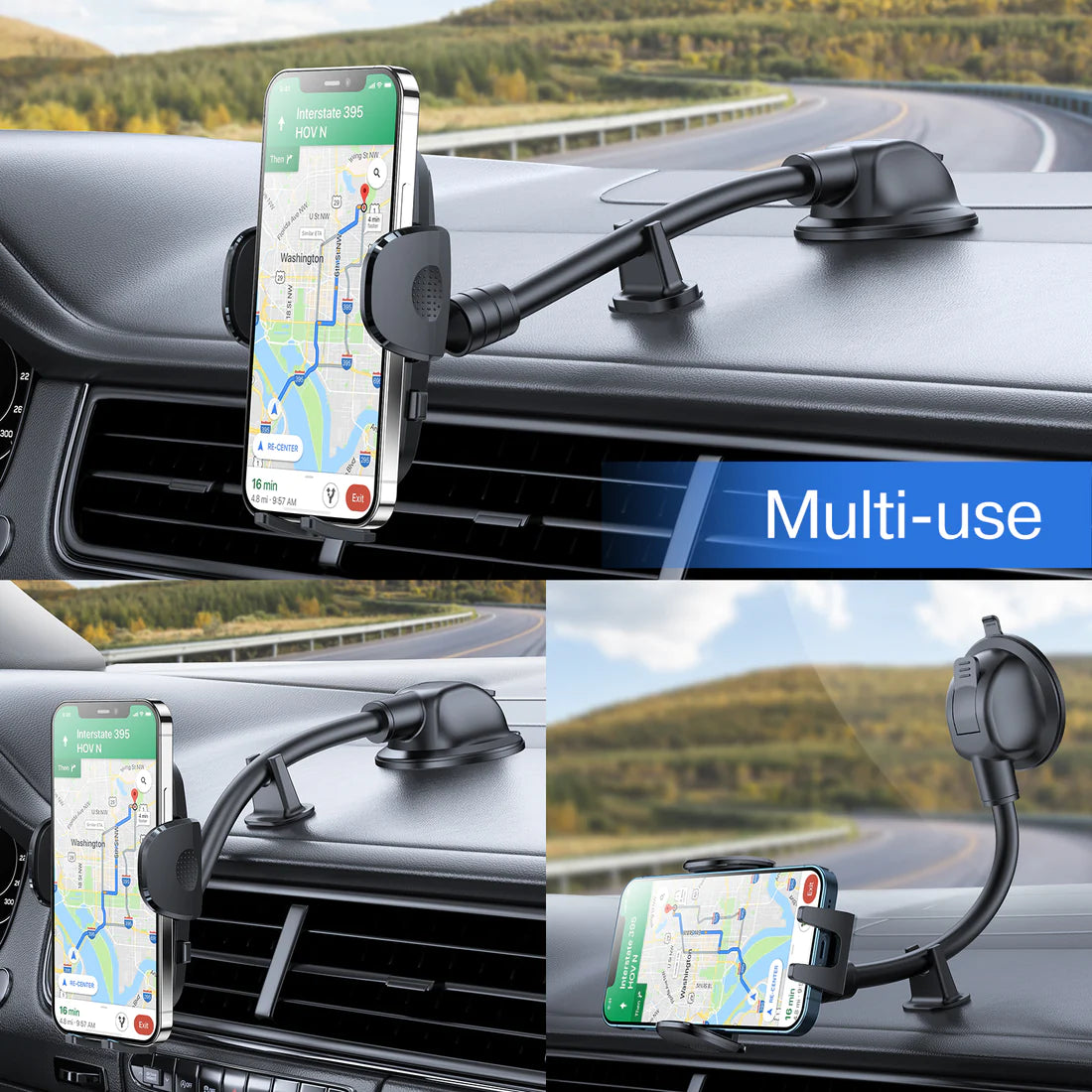 JR-ZS259 Mechanical Car holder(Dashboard)-Black