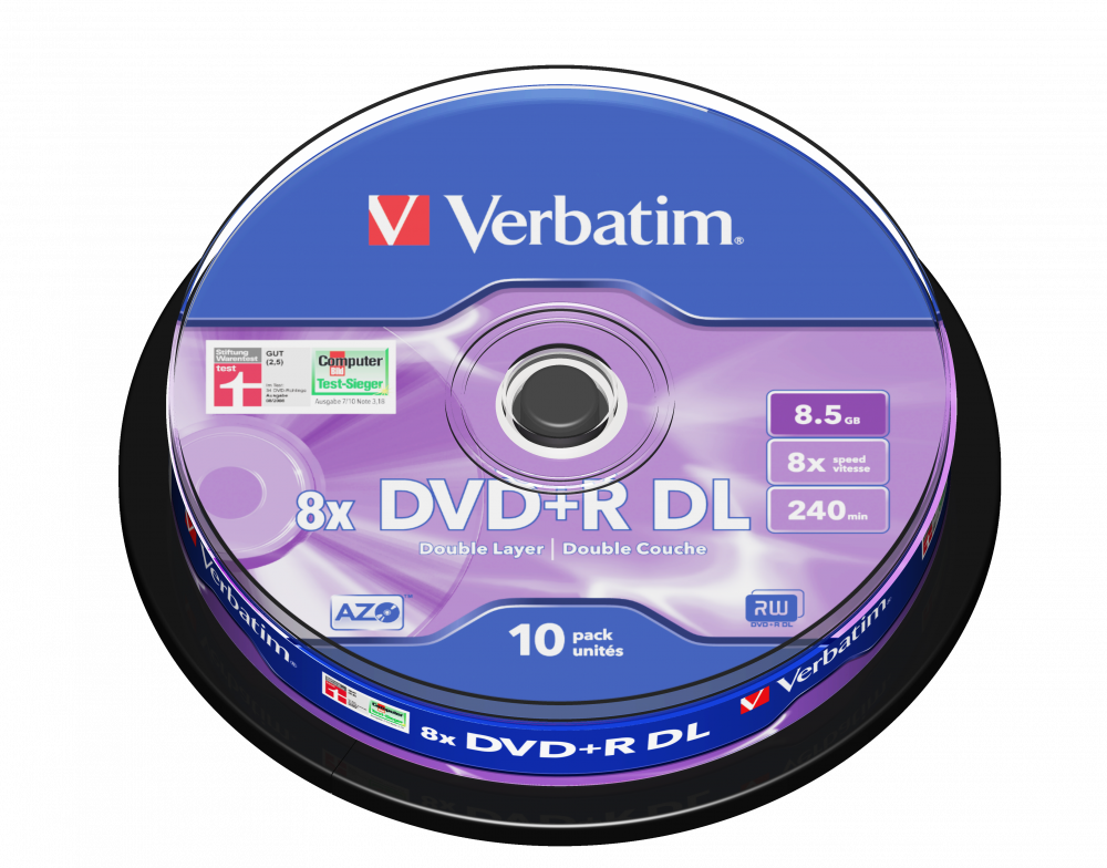 VERBATIM DVD+R DUAL LAYER DL SP-10 8,5GB 8X ΜΑΤ ΑΣΗΜΙ