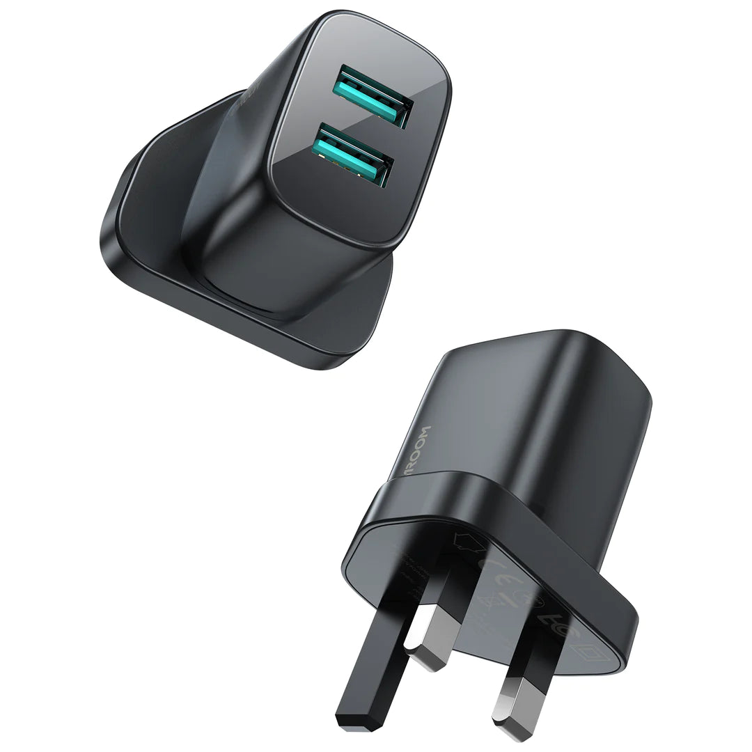 L-2A123 2.4A Dual ports mini fast charger black