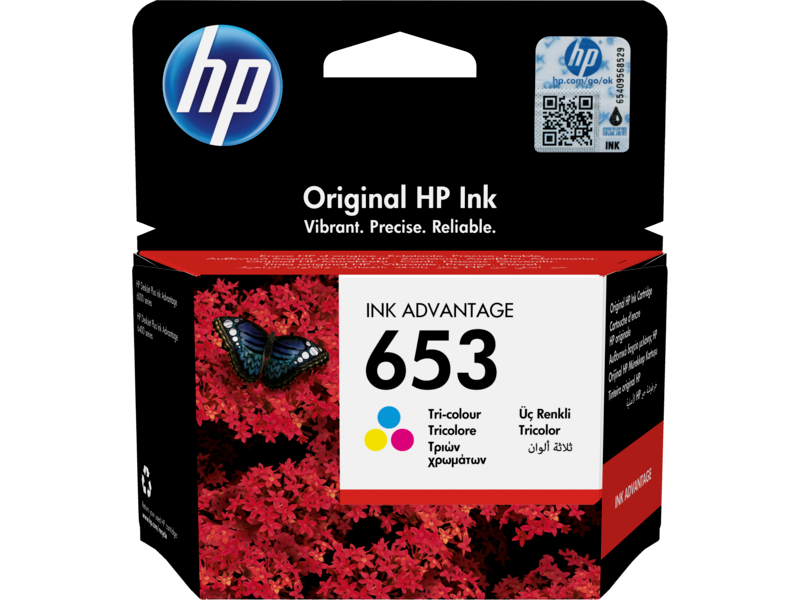 HP Ink Cartridge 3YM74AE, 653, Tri-Colour