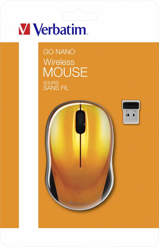 VERBATIM MOUSE GO NANO WIRELESS VOLCANIC ORANGE