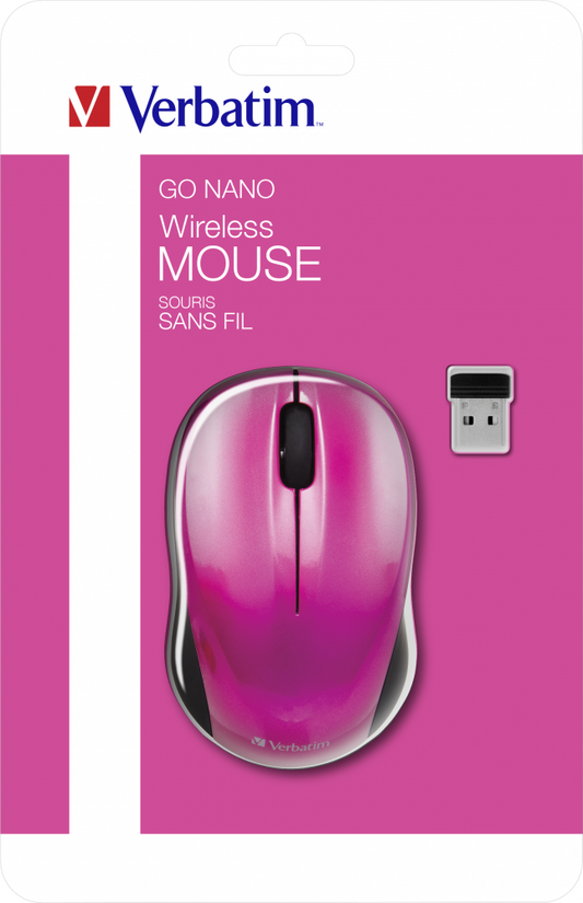 VERBATIM MOUSE GO NANO WIRELESS HOT PINK