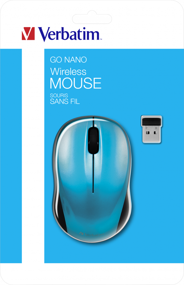 VERBATIM MOUSE GO NANO WIRELESS CARIBBEAN BLUE