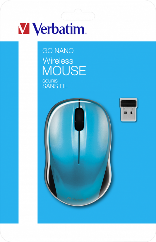 VERBATIM MOUSE GO NANO WIRELESS CARIBBEAN BLUE