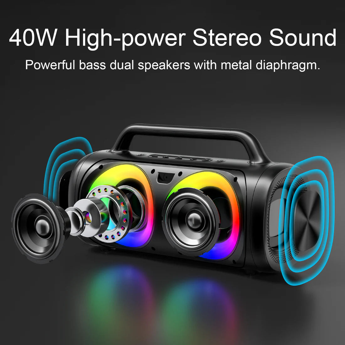 JOYROOM JR-MW02 40W WIRELESS SPEAKER  WITH RGB LIGHTS