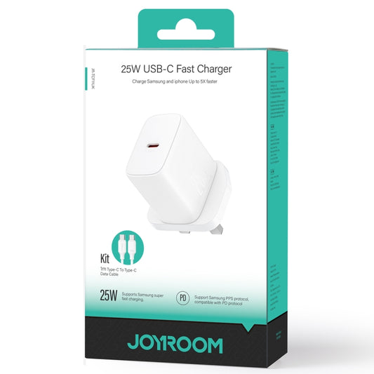 JOYROOM JR-TCF11 25W Fast Charger UK with C-C Cable 1m White