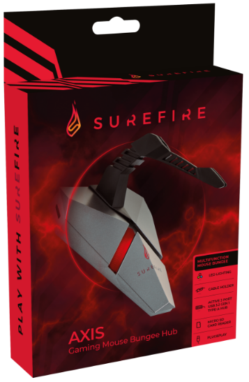 SURFIRE AXIS MOUSE BUNGEE & MULTIPORT HUB BY VERBATIM