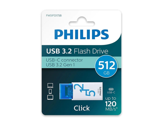 PHILIPS USB-C CLICK 512GB 3.2 BLUE