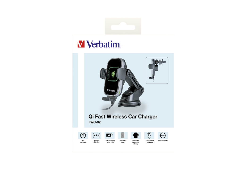 Verbatim Qi Fast Wireless Car Charger FWC-02