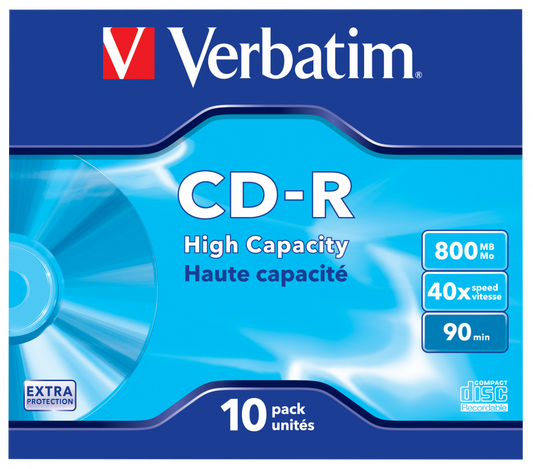 CD-R 52X-JC-10PK-800MB-90-High Capacity-VERBATIM