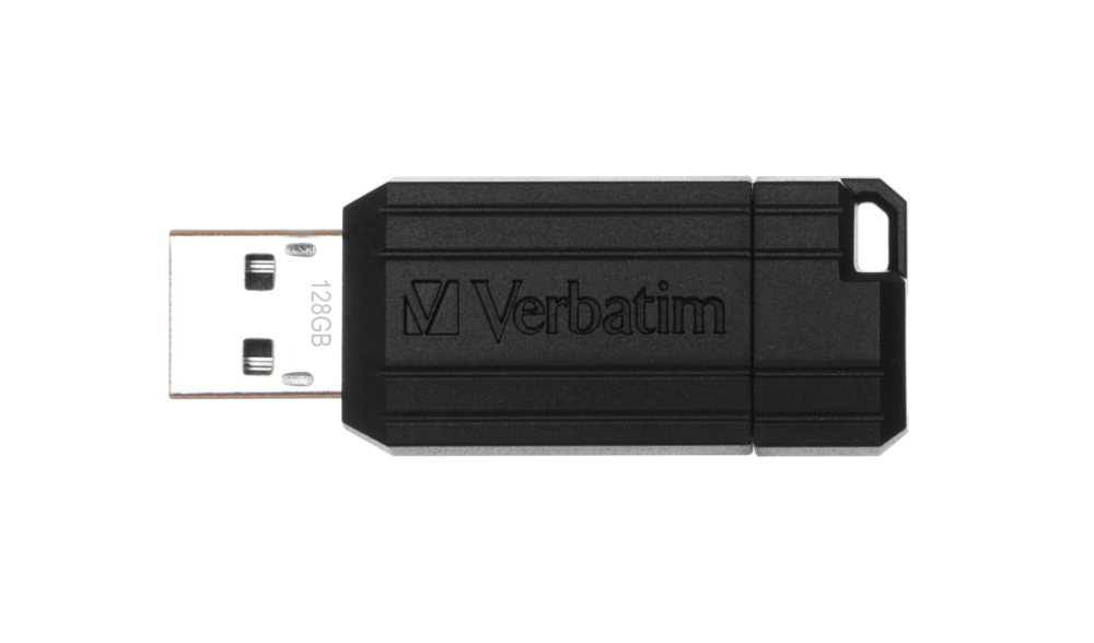 USB 128GB 2.0 PINSTRIPE VERBATIM BLACK