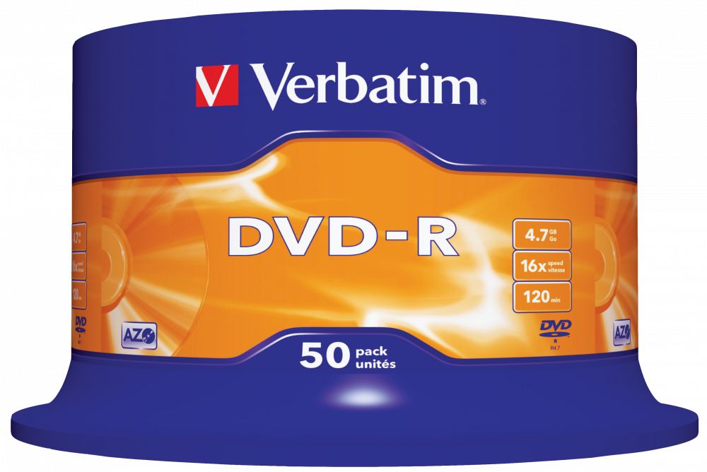 VERBATIM DVD-R SP-50 MATT SILVER VERBATIM 16X