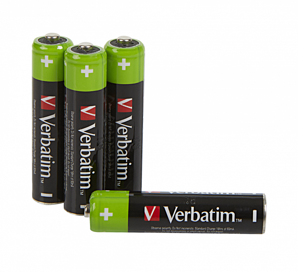 Verbatim Premium Alkaline Rechargeable Batteries HR03 AAA (4 PACK)