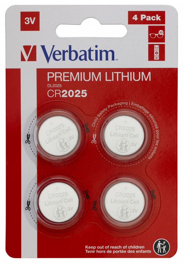 Lithium Battery CR2025 3V (4 PACK)