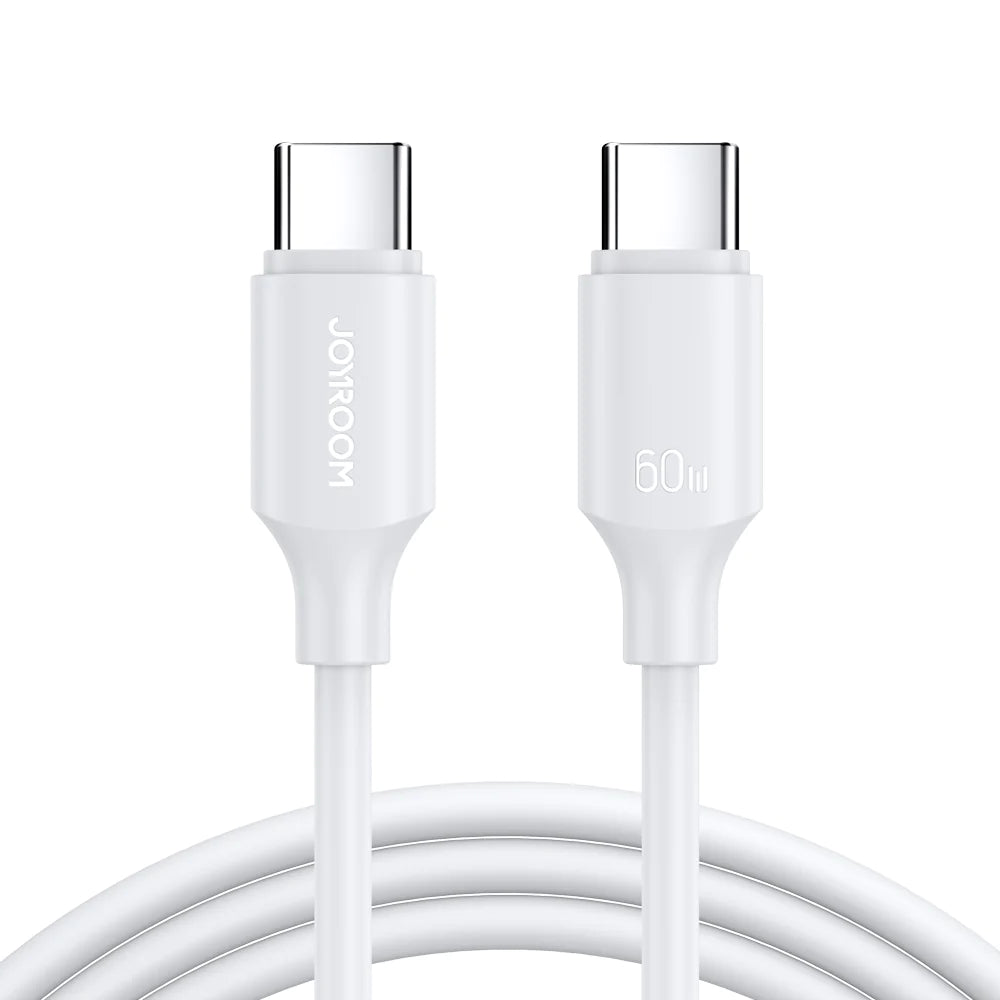 JOYROOM S-CC060A9 60W Type-C to Type-C Fast Charging Data Cable 1m-White