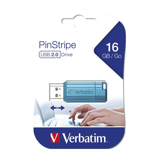VERBATIM USB 16GB  CARIBBEAN BLUE PINSTRIPE