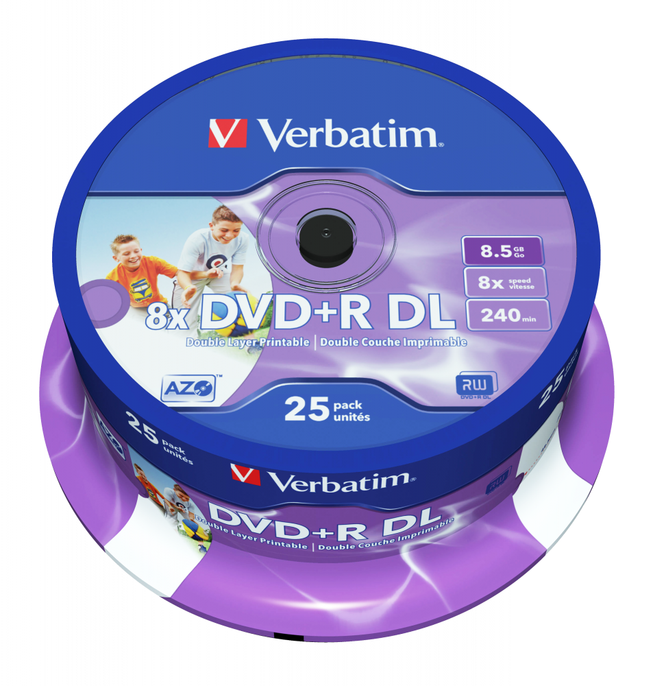 VERBATIM DVD+R DUAL LAYER DL SP-25 PRINTABLE 8,5GB 8X