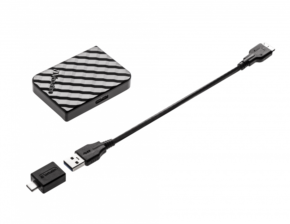 VERBATIM SSD EXTERNAL USB 3.2 GEN1 512GB MINI  WITH USB-C ADAPTOR