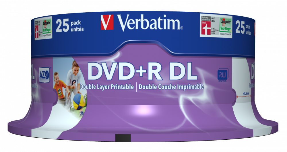 VERBATIM DVD+R DUAL LAYER DL SP-25 PRINTABLE 8,5GB 8X