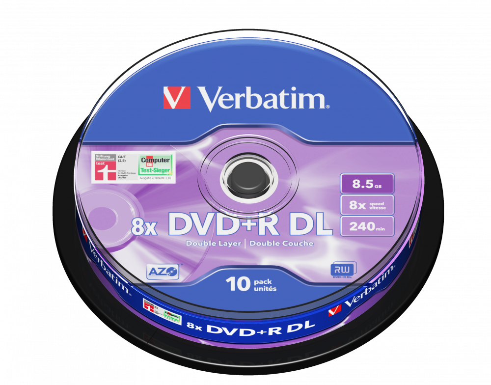 VERBATIM DVD+R DUAL LAYER DL SP-10 8,5GB 8X MATT SILVER