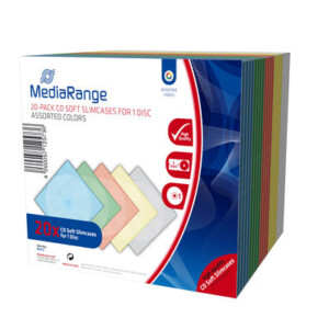MediaRange 20-Pack CD Soft Cases Slim, Color (5x4)