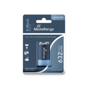 MediaRange Premium Alkaline Battery E-Block|6LR61 9V Pack1