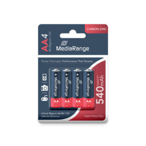 MediaRange Super heavy duty batteries, Carbon-Zinc, Mignon AA|R6|1.5V