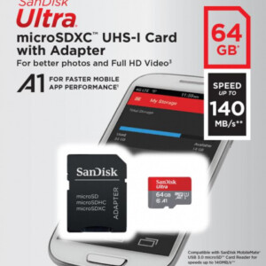 SanDisk Ultra  microSDXC 64GB With Adapter Class 10 A1