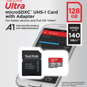 SanDisk  Ultra microSDXC 128GB With Adapter Class 10 A1