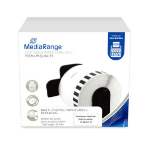 MediaRange Continuous paper label, for label printers Brother DK-22205, 62mm, 30.48m