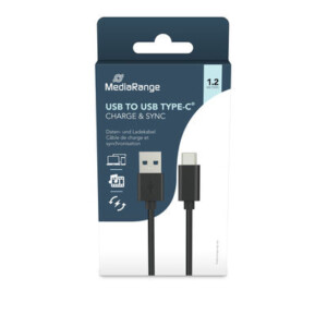 MediaRange Charge and Sync Cable, USB 3.2 Gen 1x1 to USB Type-C® Plug, 5 Gbps, 60W max., 1.2m